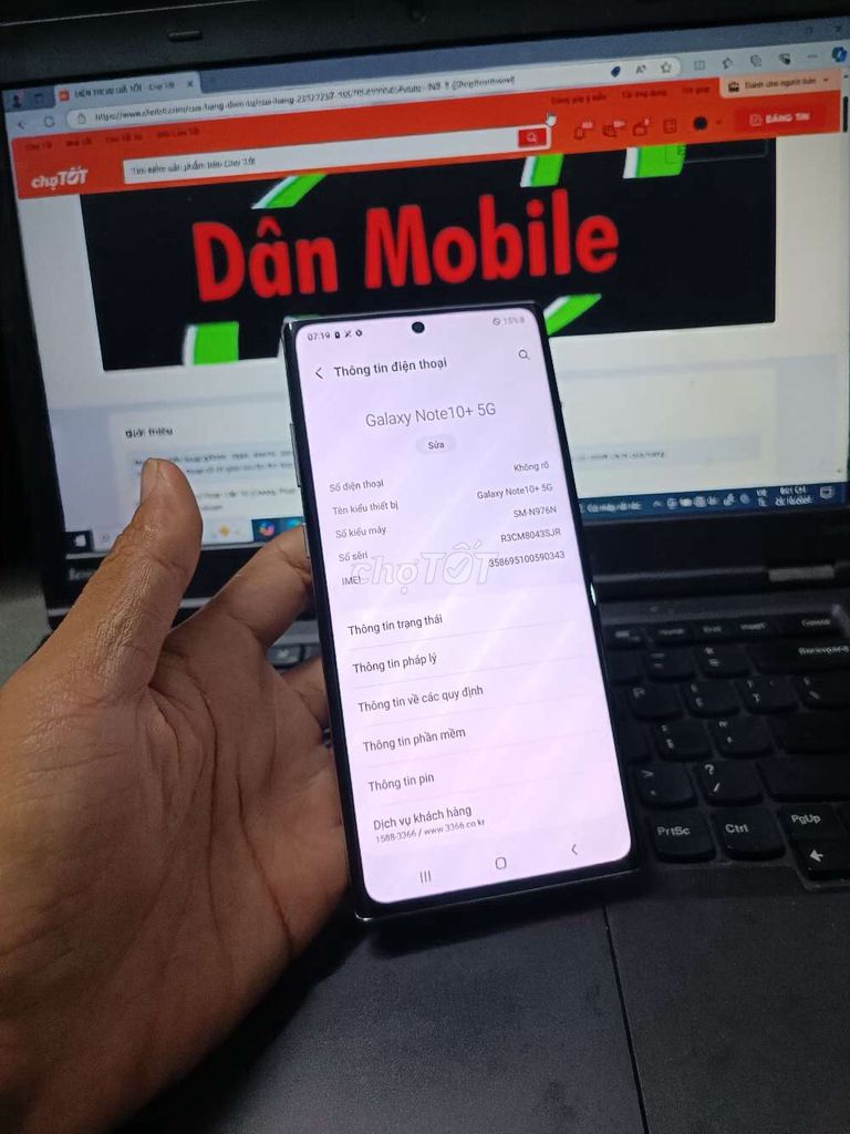 SAMSUNG NOTE 10 PLUS 12GB.256GB FULL CN MÁY ĐẸP. Mua bán Điện thoại tại Quận Bình Thạnh Tp Hồ Chí Minh được đăng bởi Dân Mobile hình 3