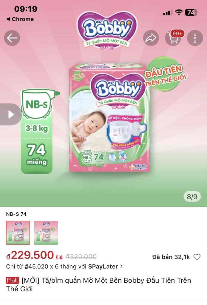 tả bobby dán 1 bên