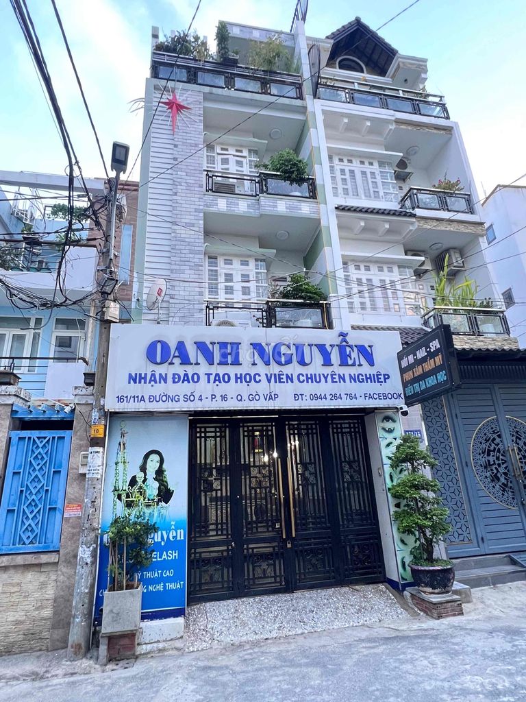 BÁN NHÀ 4 TẦNG HẺM 5M THÔNG 161/11A ĐƯỜNG SỐ 4, P.16, GÒ VẤP 8.5 Tỷ