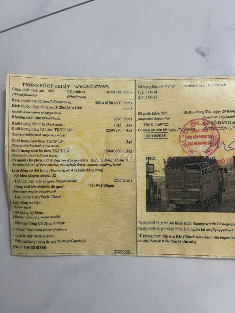 Tải 1t25 2013 đầu máy kia thùng inox. Mua bán Xe tải, xe ben tại Huyện Tri Tôn An Giang được đăng bởi Bình hình 8