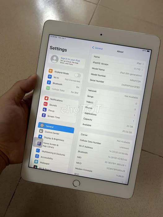 Apple iPad Gen 6 Wifi/4G 32GB Trắng Đã sử dụng. Mua bán Máy tính bảng tại Quận Ba Đình Hà Nội được đăng bởi Hội Đồ Điện Tử hình 1