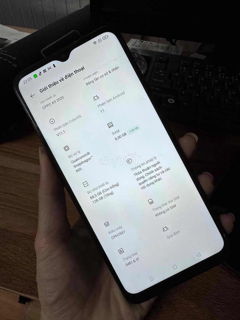 Oppo A9 2020 8GB/128GB Xanh. Mua bán Điện thoại tại Thị xã Giá Rai Bạc Liêu được đăng bởi thanh thanh hình 1