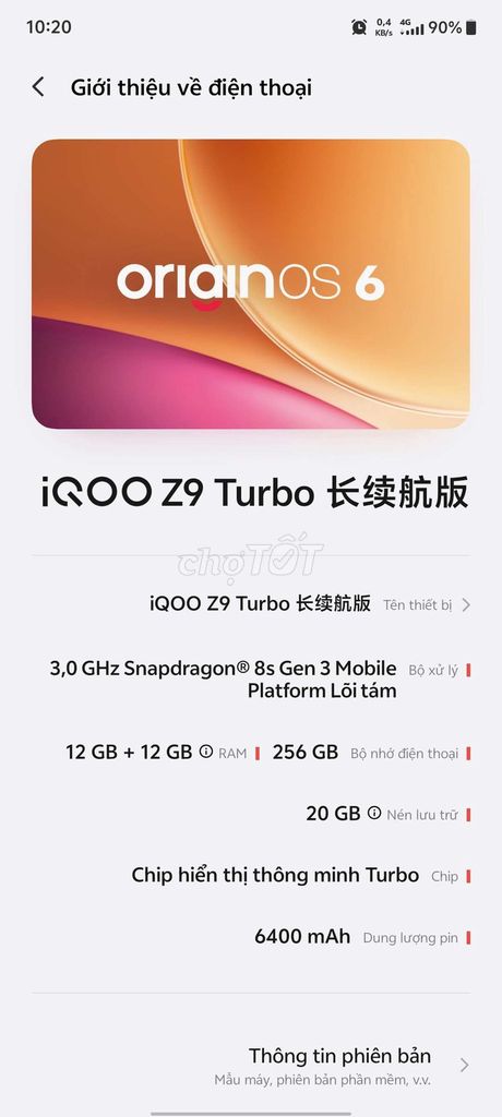 iQOO Z9 Turbo endurance Xanh 12GB/256GB. Mua bán Điện thoại tại Quận 5 Tp Hồ Chí Minh được đăng bởi Tuan Anh Le hình 1