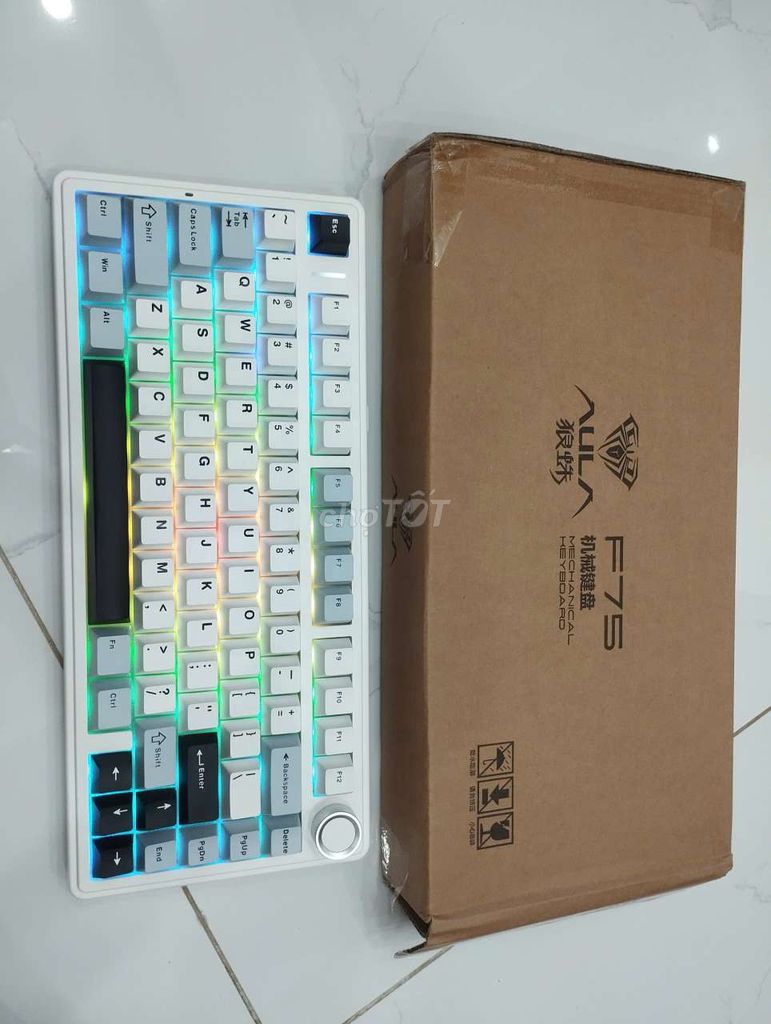 Bàn phím cơ AULA F75 trắng xanh new fullbox. Mua bán Phụ kiện (Màn hình, Chuột...) tại Thị xã Gò Công Tiền Giang được đăng bởi Thanh Tuyền Nguyễn Thị hình 1
