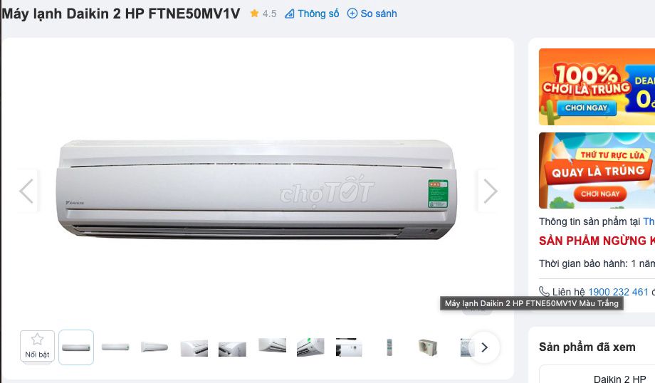 Thanh lý máy lạnh Daikin 2HP-FTNE50MV1V 6,5 Triệu. Mua bán Máy lạnh, điều hoà tại Quận 4 Tp Hồ Chí Minh được đăng bởi Minh Thy hình 1