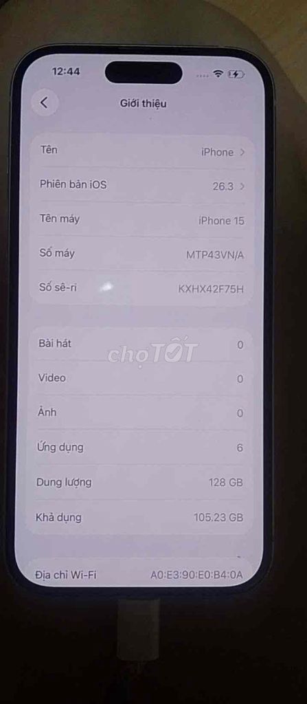 Apple iPhone 15 128GB Trắng Như mới. Mua bán Điện thoại tại Quận Thanh Xuân Hà Nội được đăng bởi Tô Duy Tường hình 1