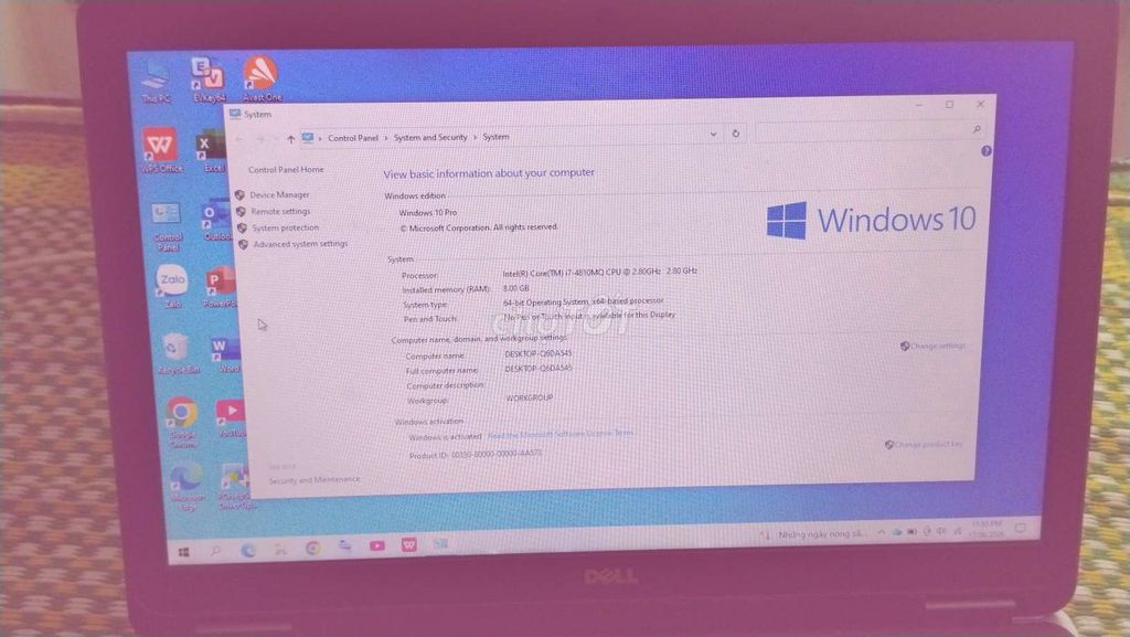 Dell Inspiron 15 i7 8GB/128GB Windows 10 Pro. Mua bán Laptop tại Quận Bắc Từ Liêm Hà Nội được đăng bởi van luc lo hình 1