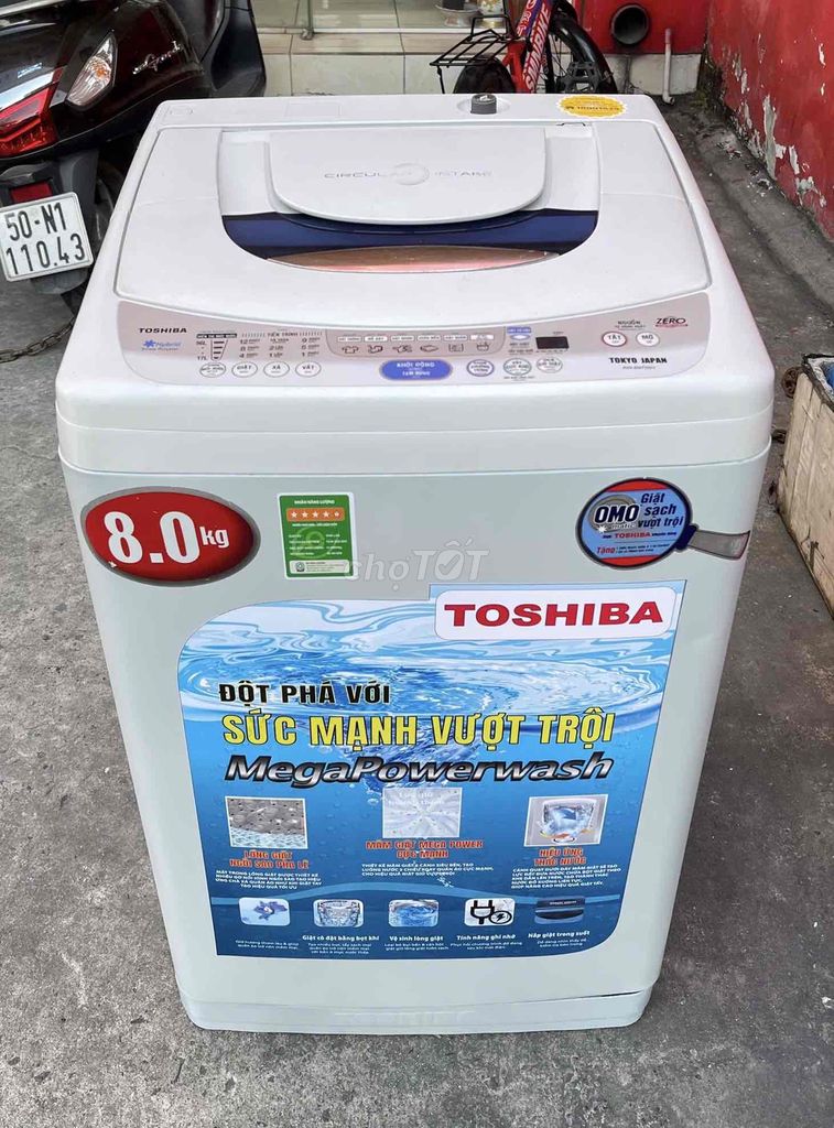 Máy giặt Toshiba 8kg 🌸🐍🌼 giặt vắt êm tiết kiệm