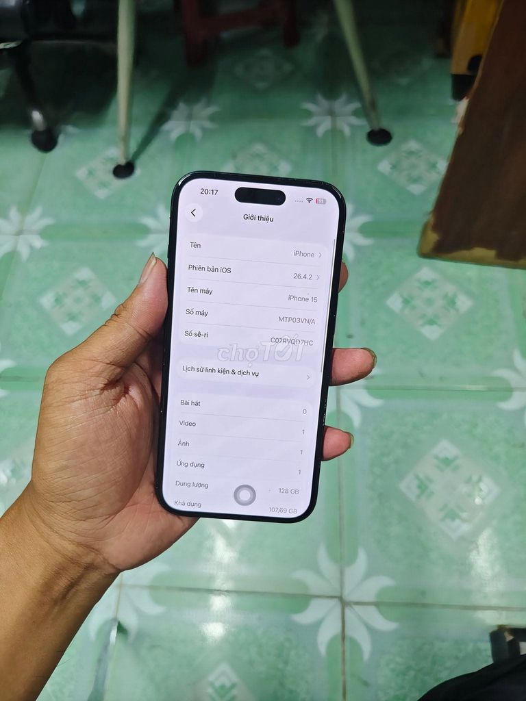 Apple iPhone 15 128GB Đen Việt Nam Đã thay 95%. Mua bán Điện thoại tại Quận 1 Tp Hồ Chí Minh được đăng bởi Hội Đồ Điện Tử hình 1