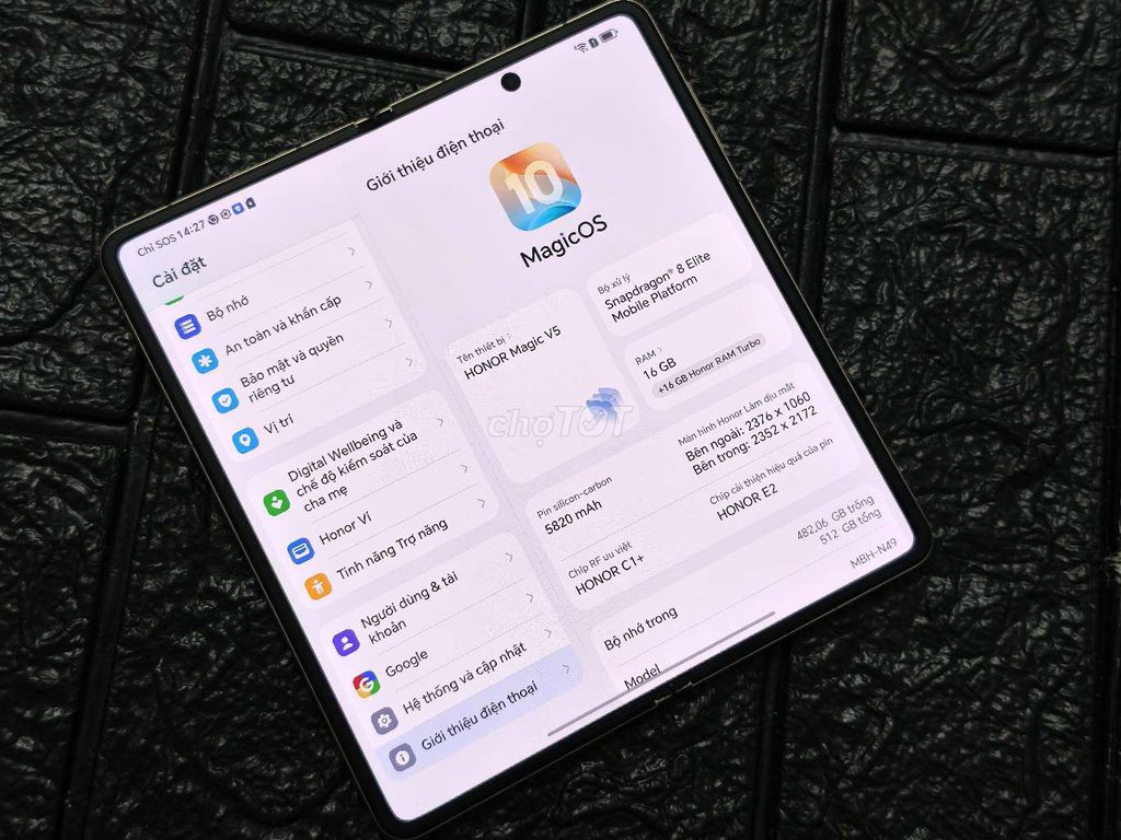 Honor Magic V5 512GB Vàng Chính hãng GL. Mua bán Điện thoại tại Quận Gò Vấp Tp Hồ Chí Minh được đăng bởi Minh hình 1