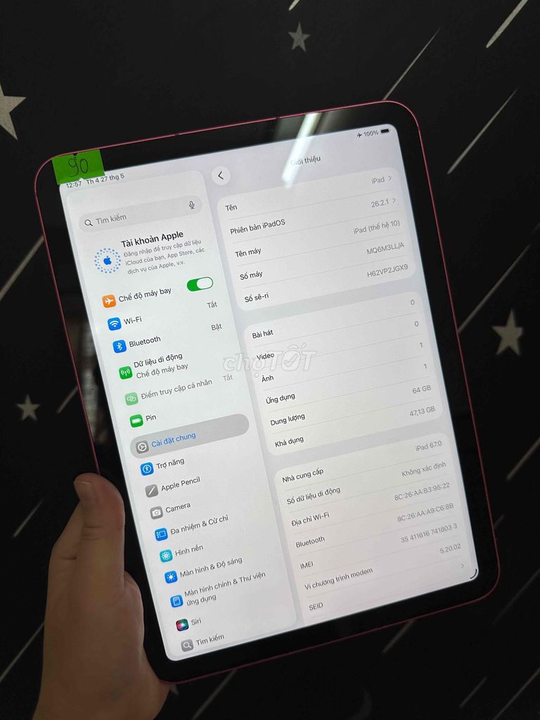 💎 GEN 10 / WIFI + 5G / 64GB / PIN 90% 💎. Mua bán Máy tính bảng tại Quận Cầu Giấy Hà Nội được đăng bởi CACA IPAD STORE hình 1