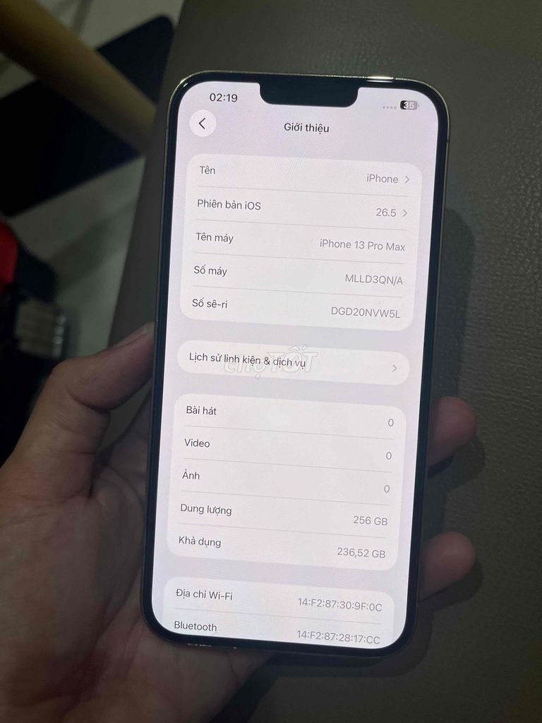 13prm Q.Tế 256gb màn zin bóc chưa fix pin 85. Mua bán Điện thoại tại Quận 12 Tp Hồ Chí Minh được đăng bởi Lê Tân hình 1