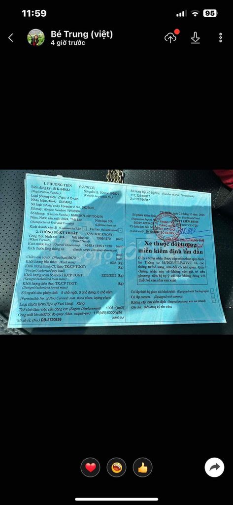 Subaru Forester 2024 - 22000 km. Mua bán Ô tô tại Quận 12 Tp Hồ Chí Minh được đăng bởi Trương Văn Thuỳ  hình 9