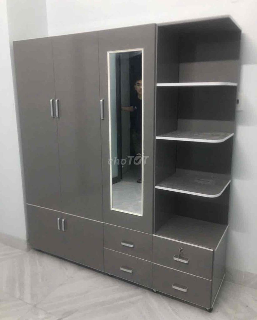 Tủ quần áo Nhựa 2 lớp Xám 1m8. Mua bán Tủ, kệ gia đình tại Huyện Củ Chi Tp Hồ Chí Minh được đăng bởi Hong Le hình 1