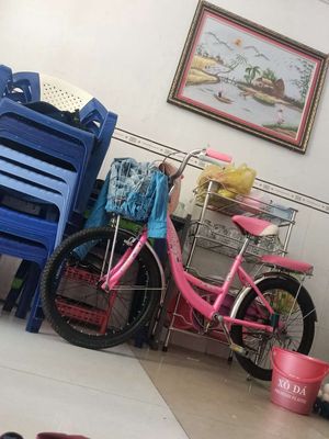 Xe đạp bé gái màu hồng dễ thương
