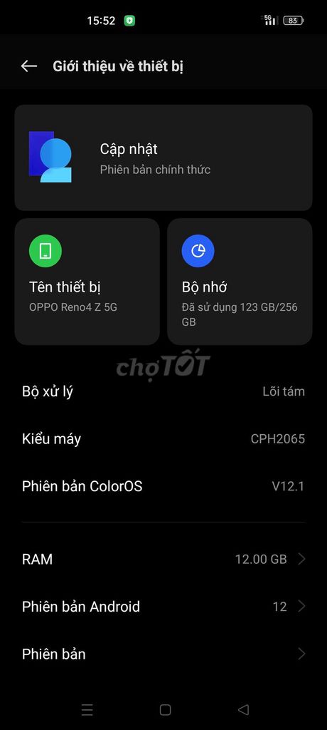 OPPO Reno4 Z 5G 256GB Đã qua sử dụng. Mua bán Điện thoại tại Huyện Gò Dầu Tây Ninh được đăng bởi Võ Minh Thiệt hình 1