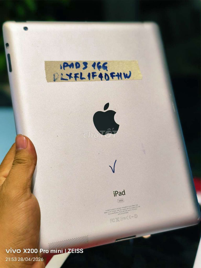 Apple iPad 3 16GB Bạc zjn. Mua bán Máy tính bảng tại Quận Tân Bình Tp Hồ Chí Minh được đăng bởi Táo Bán Lổ hình 1