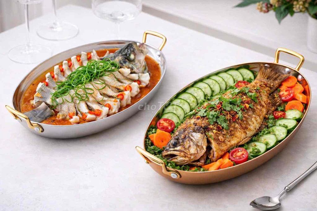 Chảo phục vụ Thép không gỉ 35x23cm. Mua bán Dụng cụ nhà bếp tại Thành phố Rạch Giá Kiên Giang được đăng bởi Đức Bảo Trần hình 1