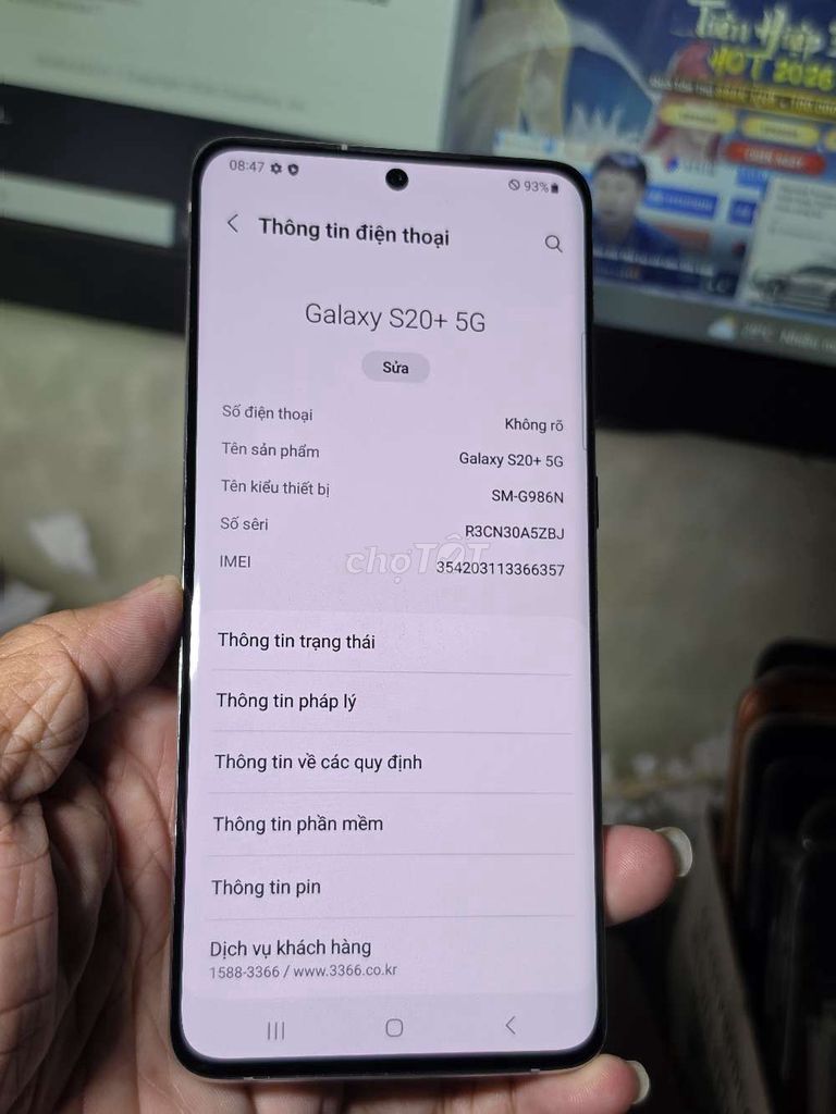 Galaxy S20+ 5G 256GB đẹp 99% giá rẻ . Mua bán Điện thoại tại Quận 8 Tp Hồ Chí Minh được đăng bởi Thiên Hòa mobile  hình 1