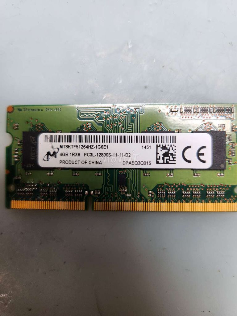 RAM Micron 4GB DDR3L. Mua bán Linh kiện (RAM, Card...) tại Quận Phú Nhuận Tp Hồ Chí Minh được đăng bởi hau  hình 1