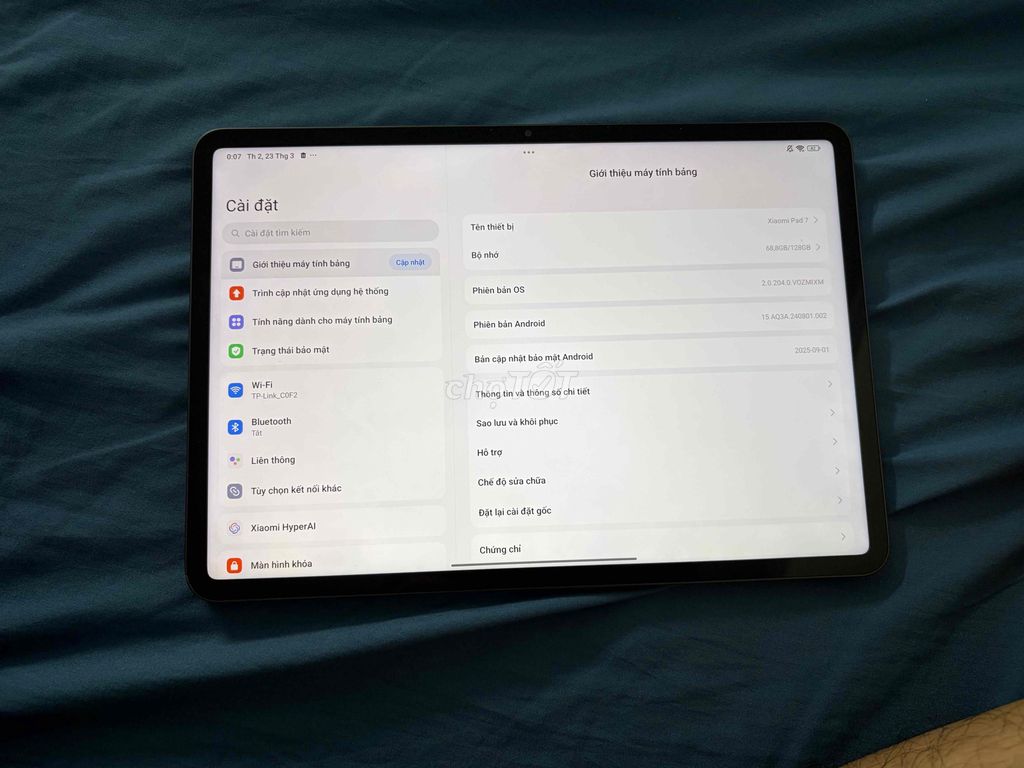 Xiaomi Pad 7 8GB/128GB Xám. Mua bán Máy tính bảng tại Quận Thanh Xuân Hà Nội được đăng bởi Nguyễn Đôn hình 1