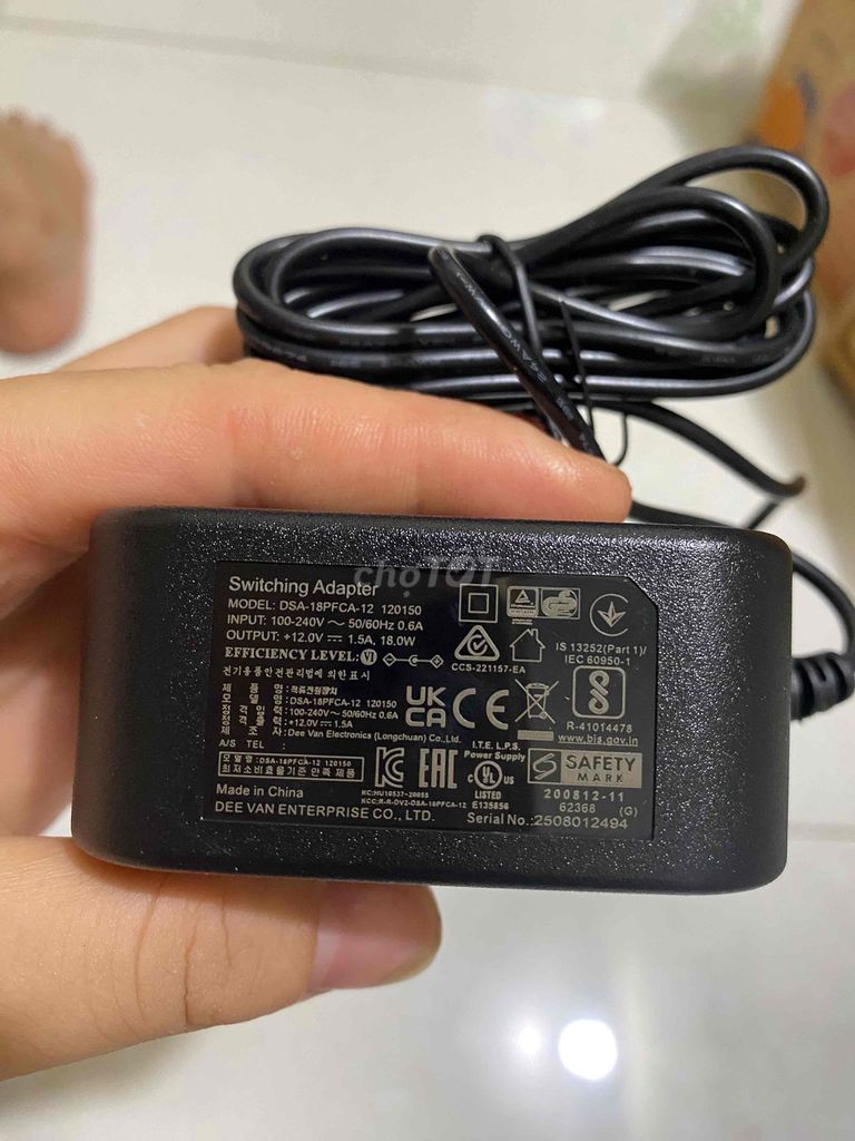 Nguồn 12v/1.5 a. Mua bán Phụ kiện (Màn hình, Chuột...) tại Huyện Đông Anh Hà Nội được đăng bởi Hậu Trần hình 1