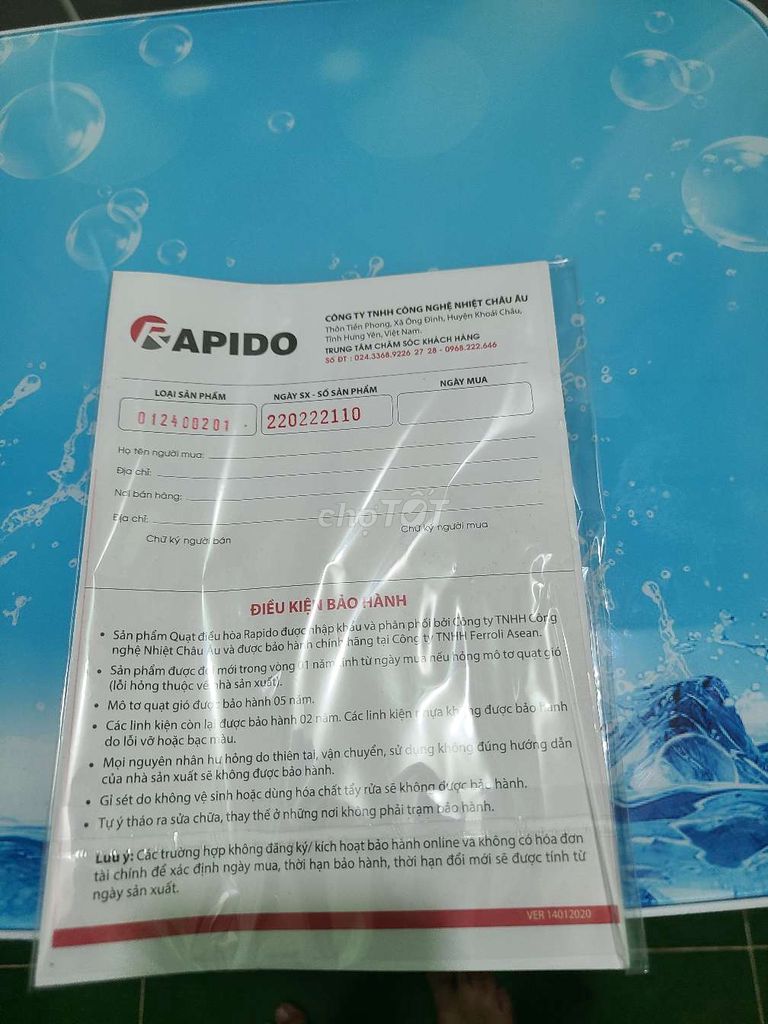 Quạt hơi nước Rapido 6000D