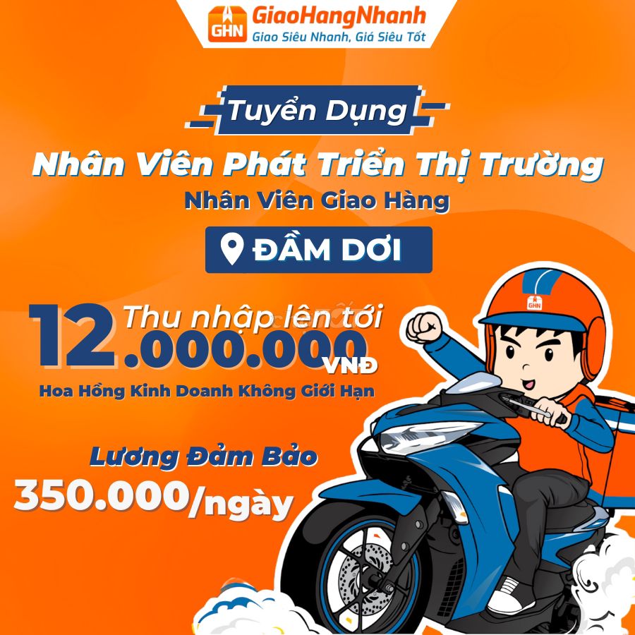 [ĐẦM DƠI] TUYỂN SHIPPER LƯƠNG ĐẢM BẢO