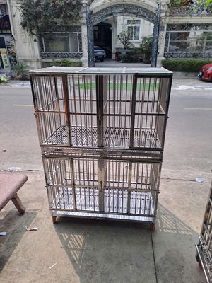Chuồng chó Inox 2 ngăn 1m2x62x80cm