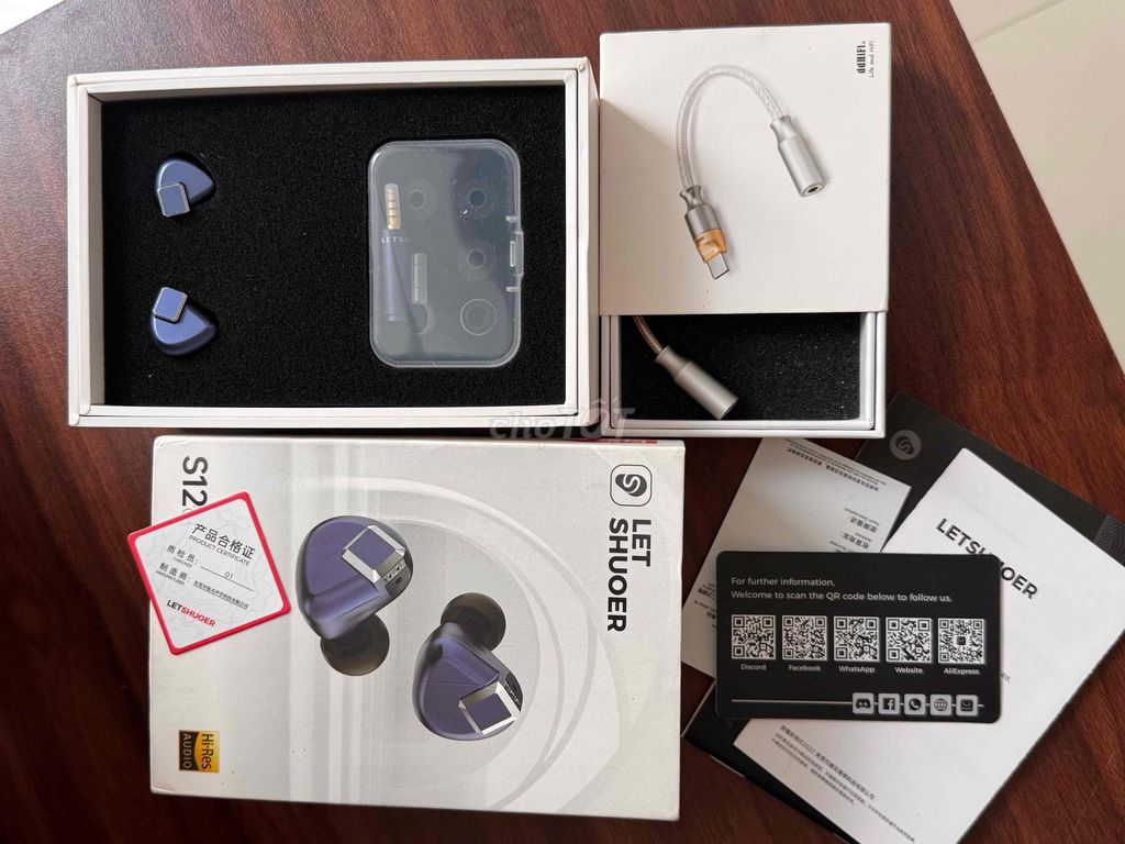 Tai nghe in-ear LET SHUOER S12 Xám xanh Kim loại. Mua bán Tivi, Âm thanh tại Quận Ngũ Hành Sơn Đà Nẵng được đăng bởi Nguyen Nhật hình 1