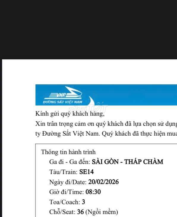 Vé tàu Sài gòn-Tháp Chàm-Nha trang. Du lịch tại Quận 7 Tp Hồ Chí Minh được đăng bởi Felix Ngô hình 1