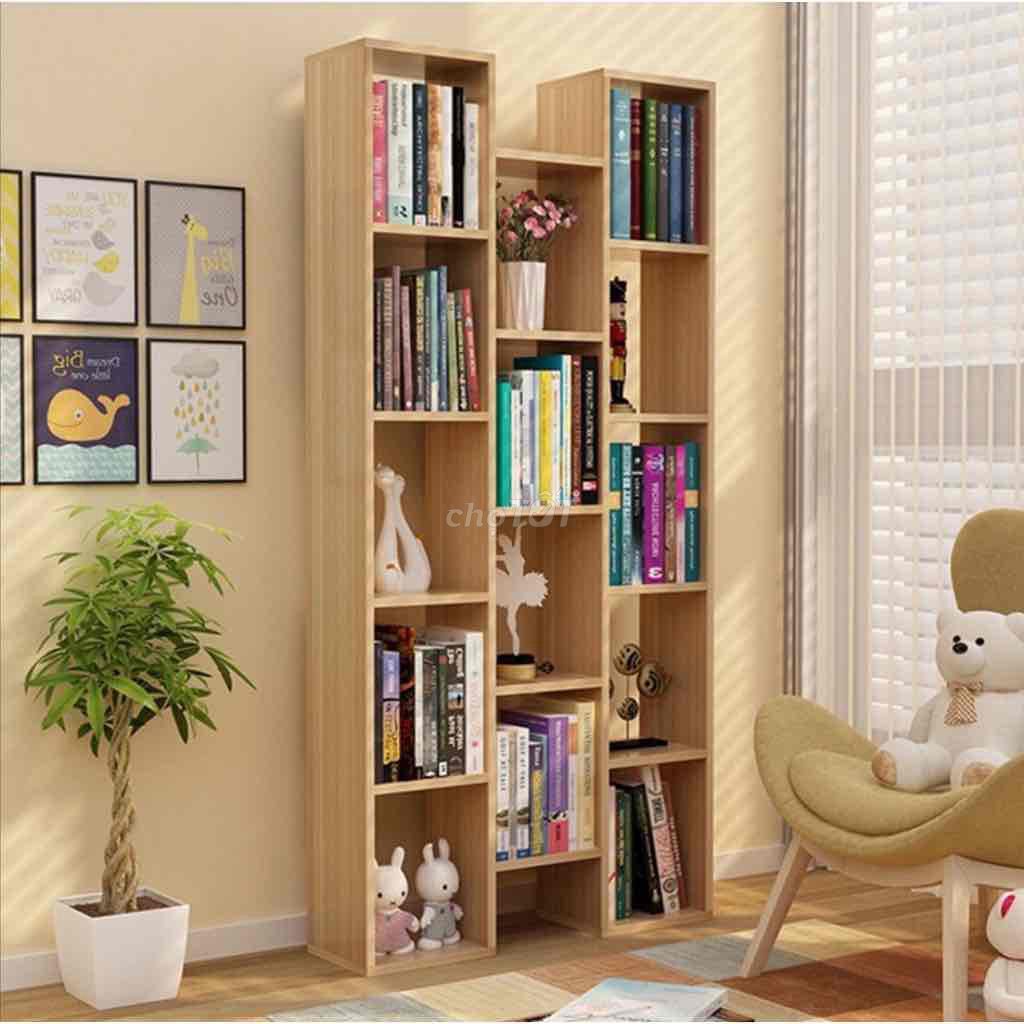 Kệ sách Gỗ công nghiệp Lắp Ghép Vàng gỗ, Trắng. Mua bán Tủ, kệ gia đình tại Thành phố Long Khánh Đồng Nai được đăng bởi HEM STORE Một Chín Chín Năm hình 1