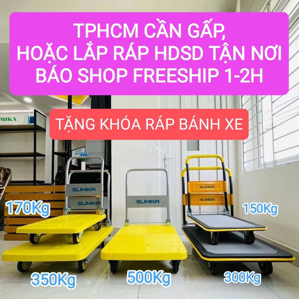 Xe đẩy hàng gấp gọn Sumika 150Kg - 500Kg mới 100%