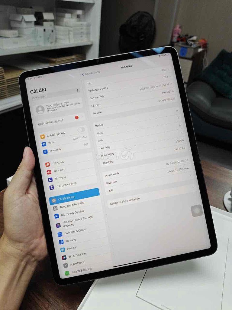 ipad pro m1 12.9 256 pin 93 full box