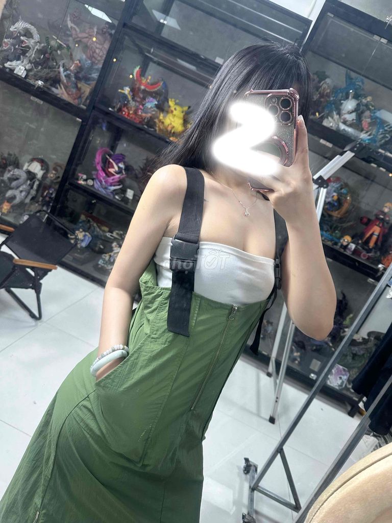 Váy yếm Nữ Jean Xanh lá Size M. Mua bán Quần áo tại Quận Cẩm Lệ Đà Nẵng được đăng bởi Ly Muội hình 1