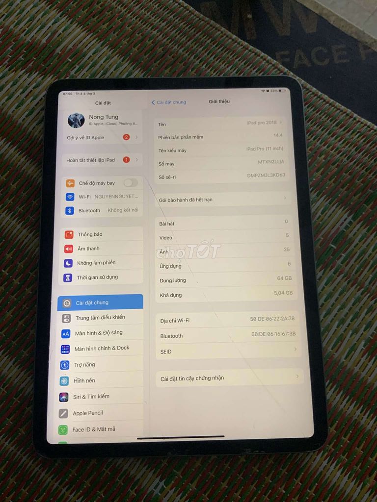 cần bán xác sống   ipad pro 2018. Mua bán Máy tính bảng tại Huyện Hoài Đức Hà Nội được đăng bởi Tùng hình 1