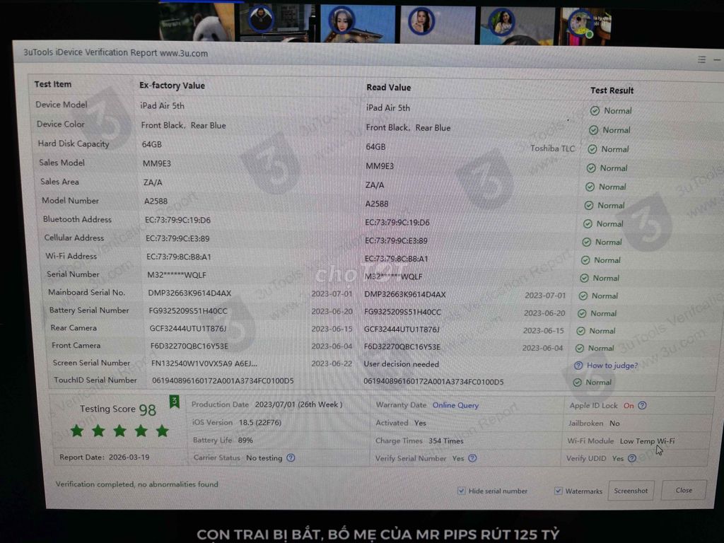 Apple iPad Air 5 M1 64GB Xanh wifi. Mua bán Máy tính bảng tại Quận Gò Vấp Tp Hồ Chí Minh được đăng bởi Tú hình 1