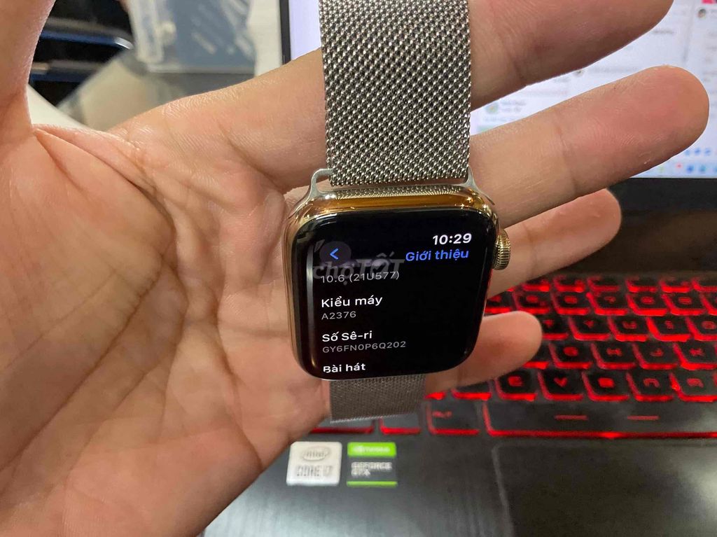 Apple watch S6/44 thép gold esim