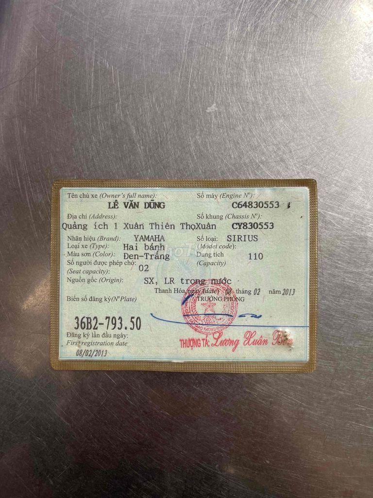 SIRIUS 2013 BS 36 HỖ TRỢ GÓP OĐ CÓ GL ĐỖI XE. Mua bán Xe máy tại Huyện Hóc Môn Tp Hồ Chí Minh được đăng bởi Khaianh  hình 9