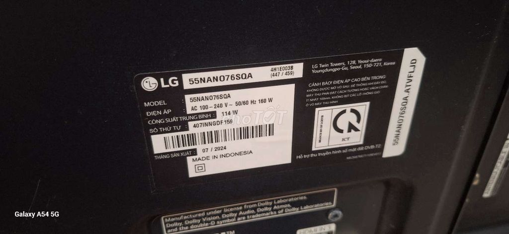 Tivi LG 55NANOCELL SX 55 inch. Mua bán Tivi, Âm thanh tại Quận Hai Bà Trưng Hà Nội được đăng bởi ĐIỆN TỬ MAI ANH  hình 1