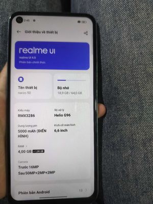 Realme Narzo 50 64GB Xanh