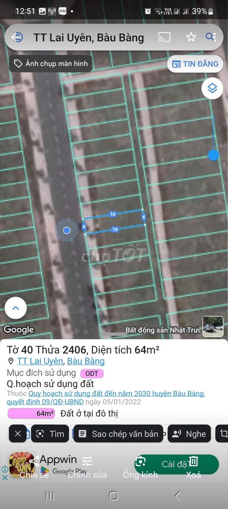 Đất trung tâm hành chính Bàu Bàng