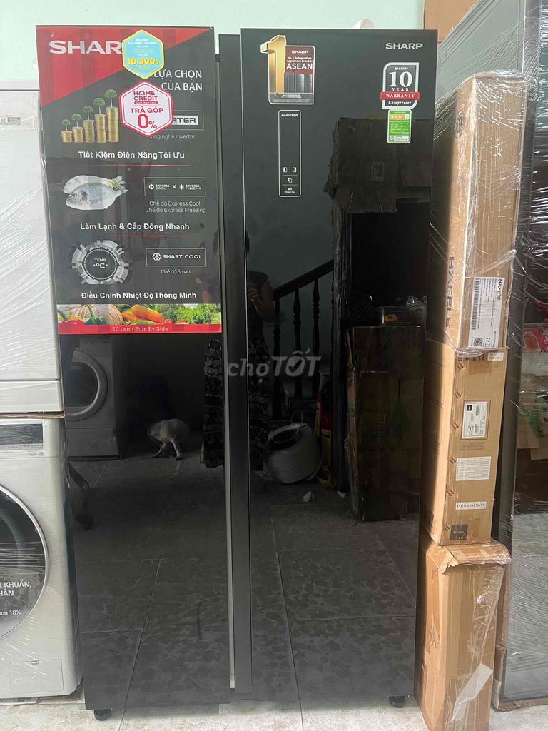 TỦ Lạnh Sharp mặt gương 535l