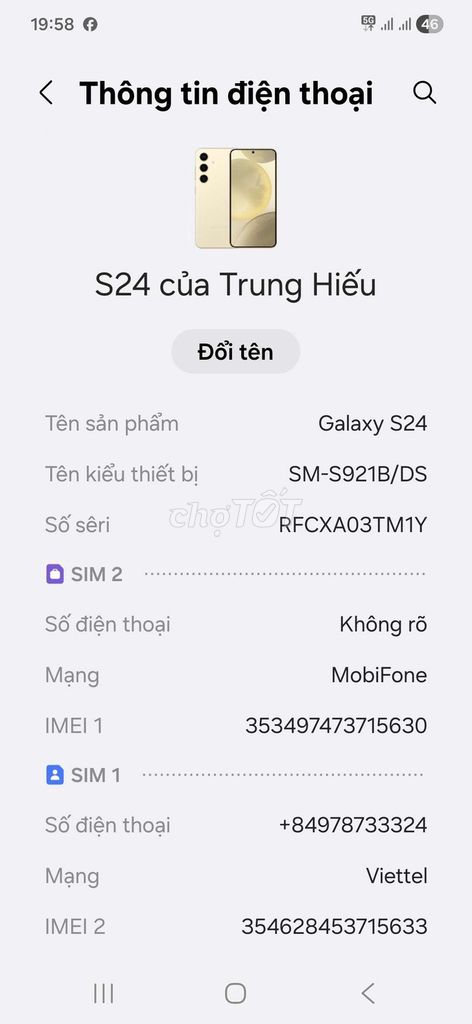 Samsung Galaxy S24 256GB Vàng. Mua bán Điện thoại tại Quận Ninh Kiều Cần Thơ được đăng bởi Dvdl trung hieu hình 1