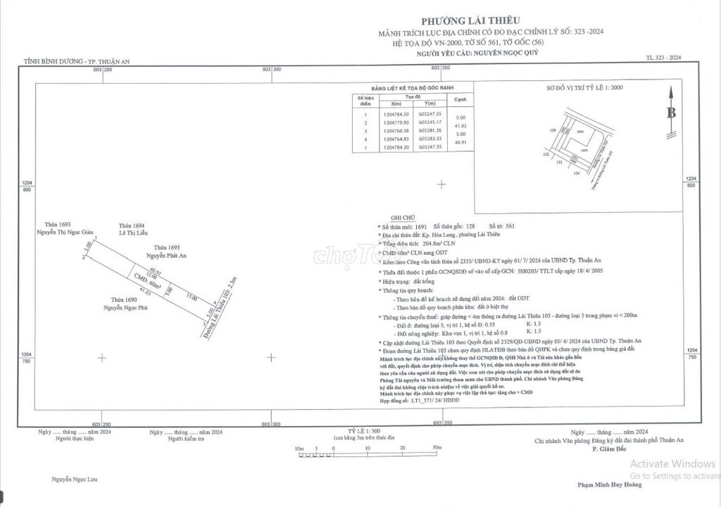 Đất thổ cư, đường xe hơi cách ngả tư Bình Phước 4km, sổ riêng