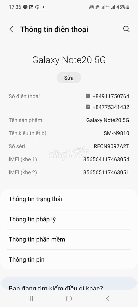 Samsung Galaxy Note20 5G Sọc màn hình. Mua bán Điện thoại tại Huyện Củ Chi Tp Hồ Chí Minh được đăng bởi Linh  hình 1