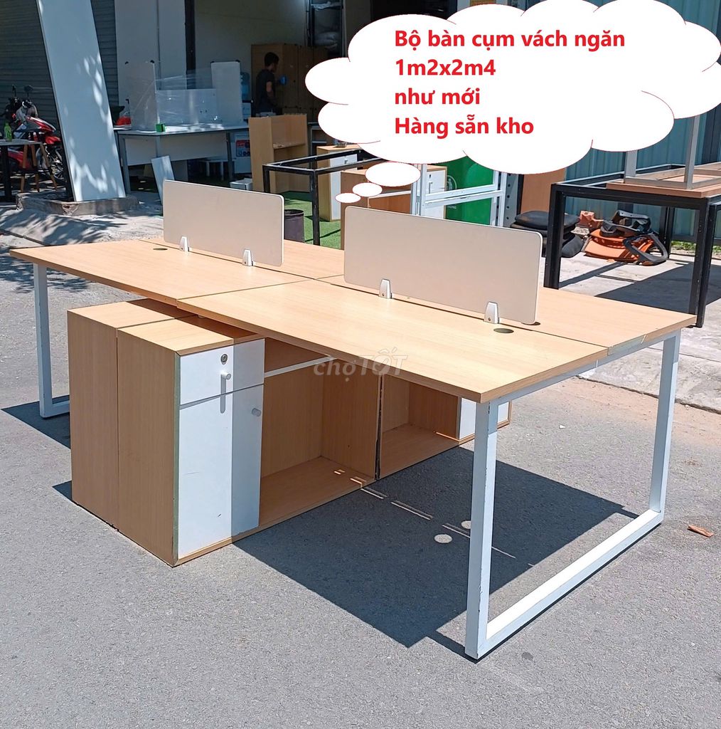 Bộ bàn làm việc vách ngăn kèm tủ hồ sơ thanh lý. Mua bán Đồ dùng văn phòng tại Quận Bình Thạnh Tp Hồ Chí Minh được đăng bởi Kho Nội thất Cũ Mới Phú Nhàn hình 1