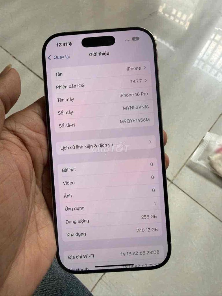 Apple iPhone 16 Pro 256GB Xám đã thay màn hình. Mua bán Điện thoại tại Quận Phú Nhuận Tp Hồ Chí Minh được đăng bởi Thanh nam hình 1