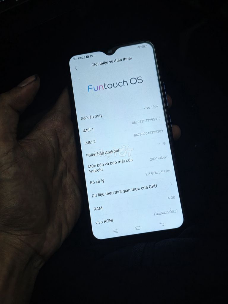 Vivo Y1902 128GB Xanh. Mua bán Điện thoại tại Quận Tân Phú Tp Hồ Chí Minh được đăng bởi Huỳnh Hải Đăng hình 1