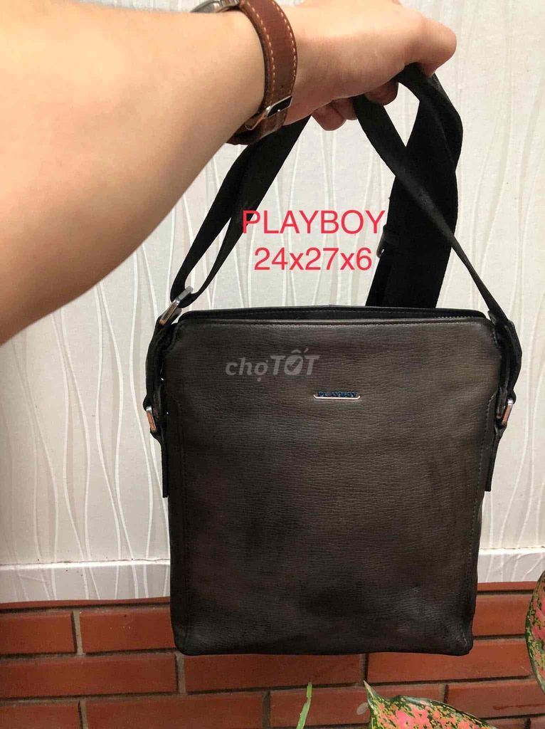 Túi chéo da dầy bịch hiệu PLAYBOY